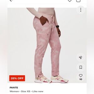FIGS pink marble scrub pants XS limited edition